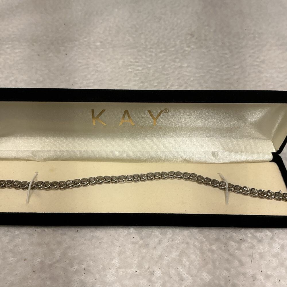 Kay Jeweler’s Sterling Silver & 1/4 Ct TDW Diamond Fashion Bracelet 7" 3603